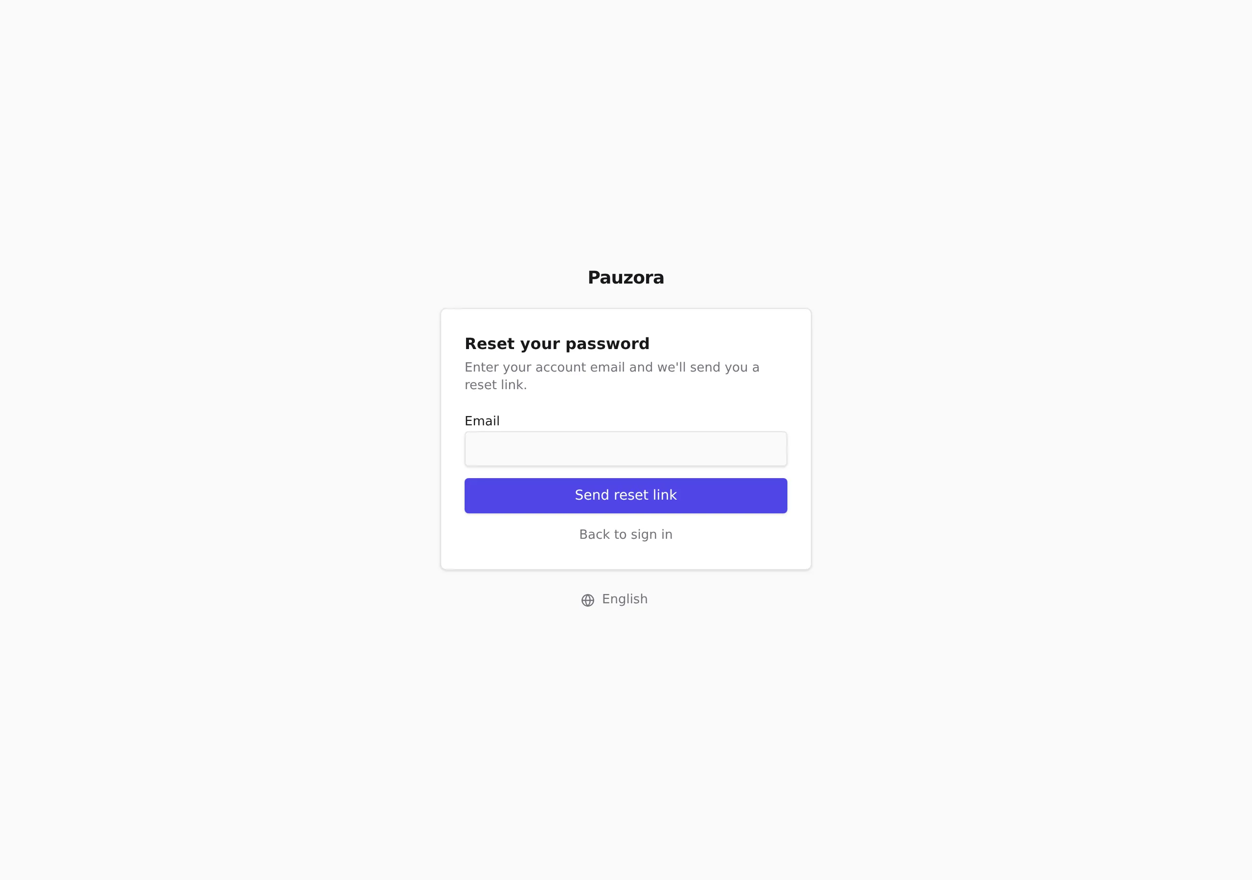 The reset-password form asking for the account email